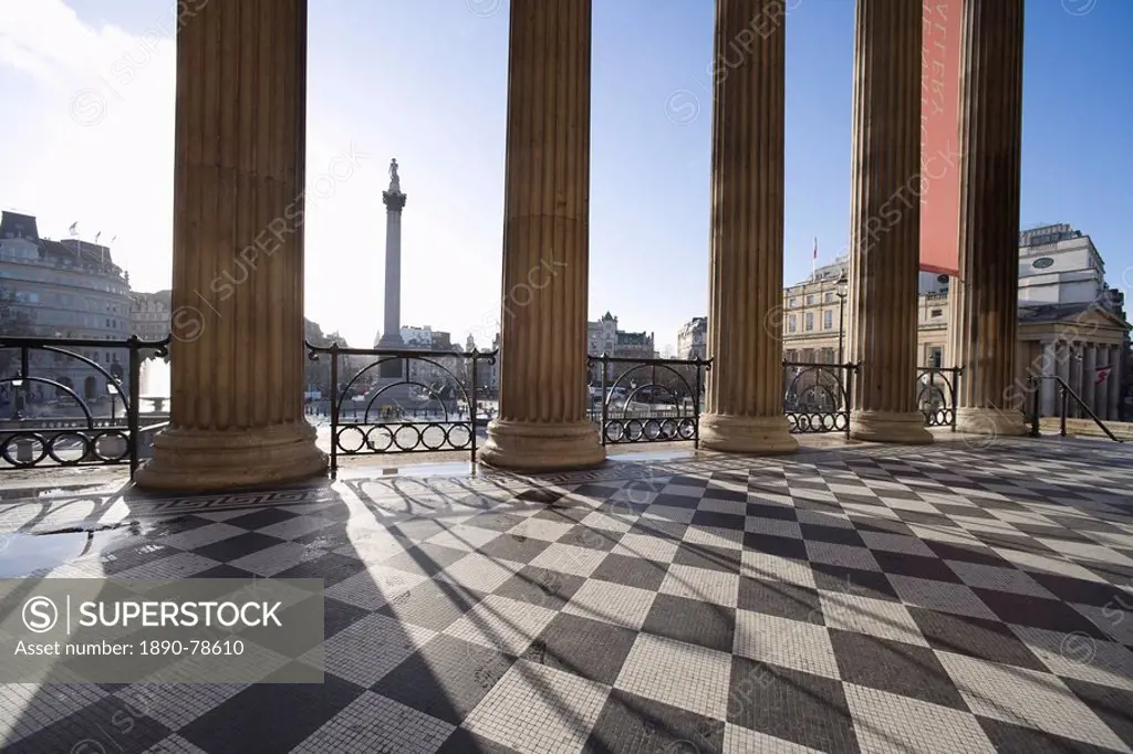 Trafalgar Square from the National Gallery, London, England, United Kingdom, Europe