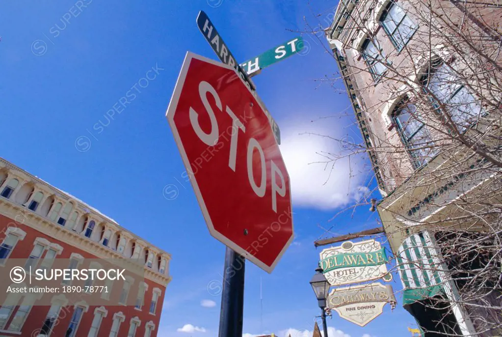 Stop sign, Leadville, Colorado, USA