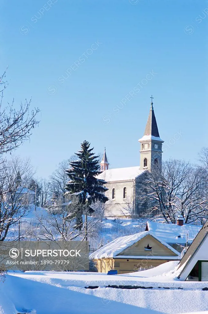 Catholic church in village of Luceny nad Nisou, Jizerske mountains, Luceny nad Nisou, Liberecko, Czech Republic, Europe
