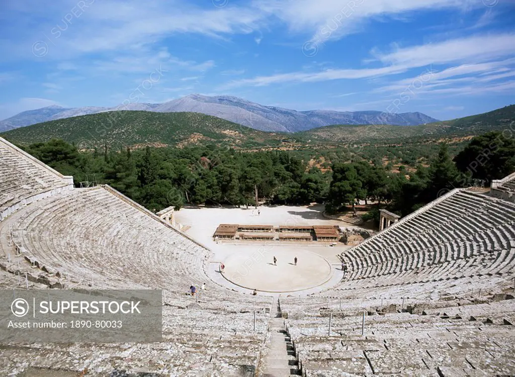 Ancient Greek theatre, Epidaurus, UNESCO World Heritage Site, Peloponnese, Greece, Europe