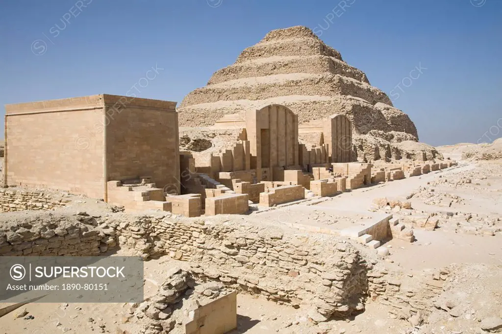 The Step Pyramid of Saqqara, UNESCO World Heritage Site, near Cairo, Egypt, North Africa, Africa