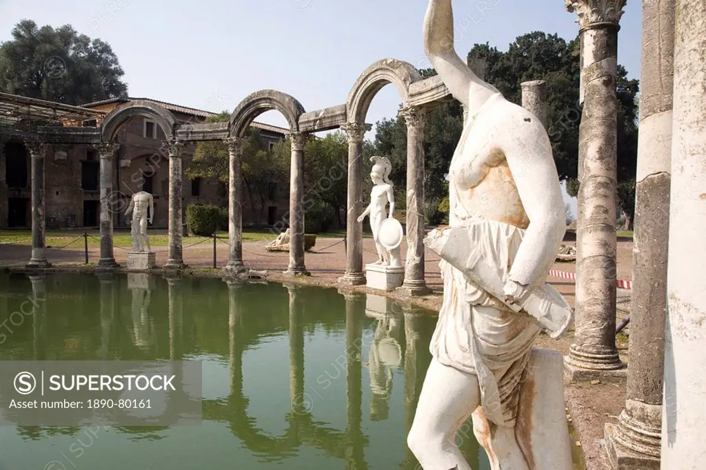 The pool, Canopo, Hadrian´s Villa, UNESCO World Heritage Site, Tivoli, near Rome, Lazio, Italy, Europe