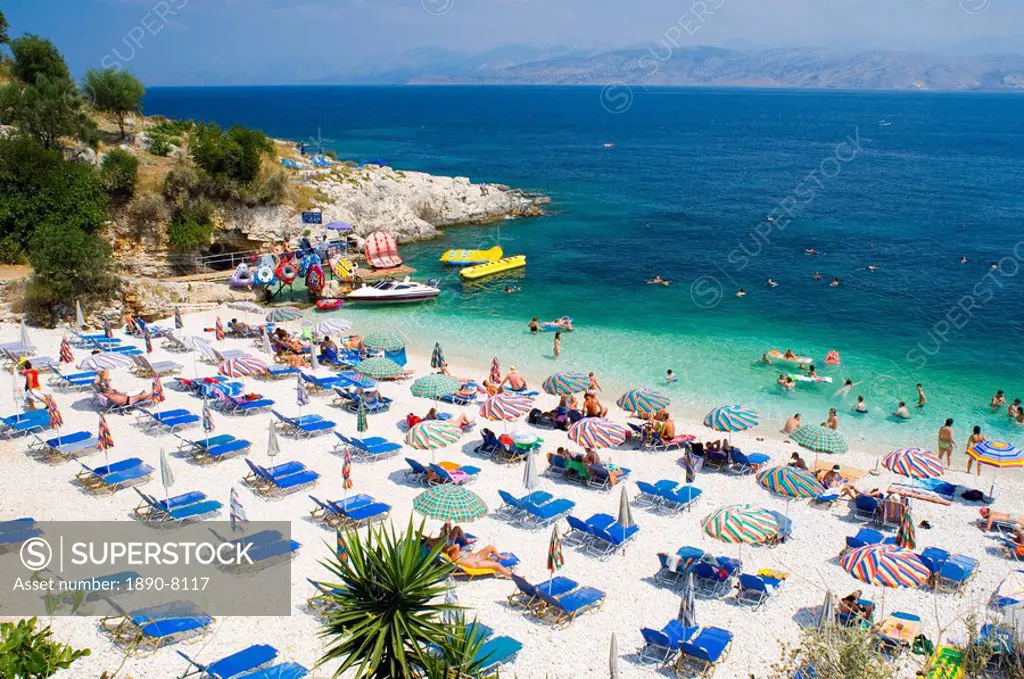 Kalamiones Beach near Kassiopi, northeast coast, Corfu, Ionian Islands, Greek Islands, Greece, Europe