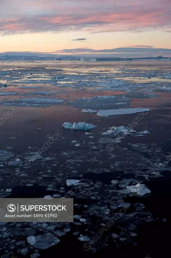 Pack ice and iceberg, Antarctic Peninsula, Weddell Sea, Antarctica, Polar Regions