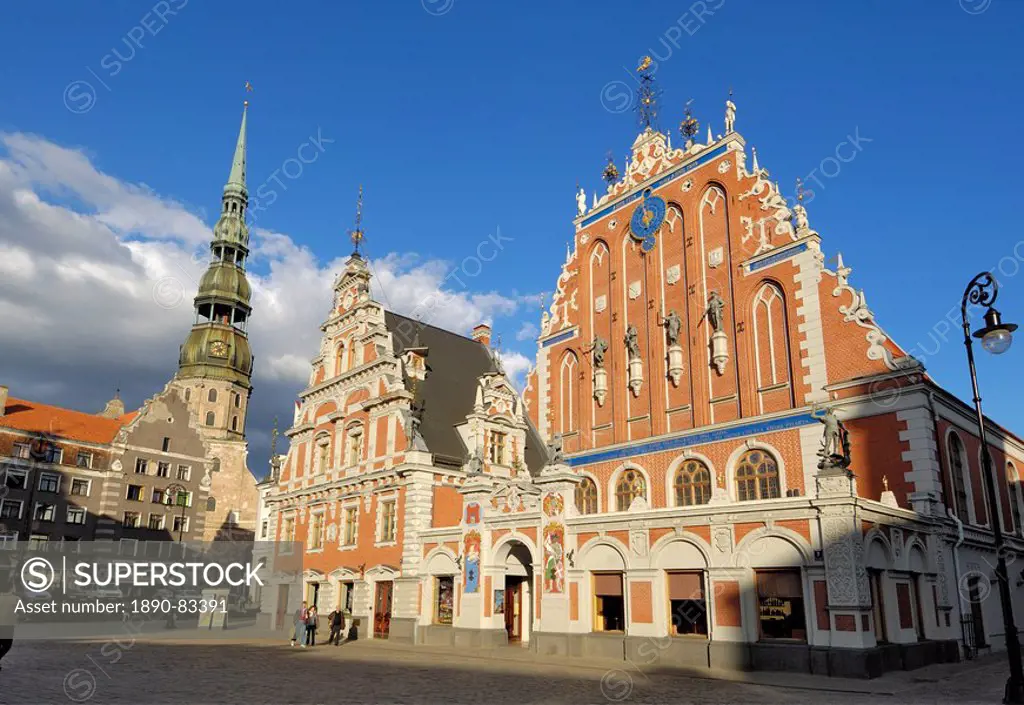 House of the Blackheads Melngalvju Nams, Town Hall Square Ratslaukums, Riga, Latvia, Baltic States, Europe