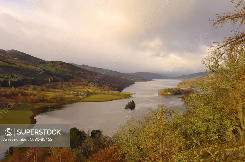Dawn over Loch Tummel from Queen´s View, Perth and Kinross, Scotland, United Kingdom, Europe