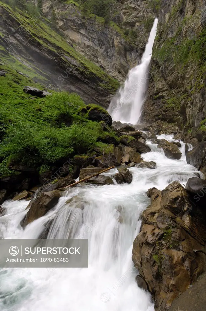 Grossnitz waterfall, near Heiligenblut, Hohe Tauern National Park, Austria, Europe