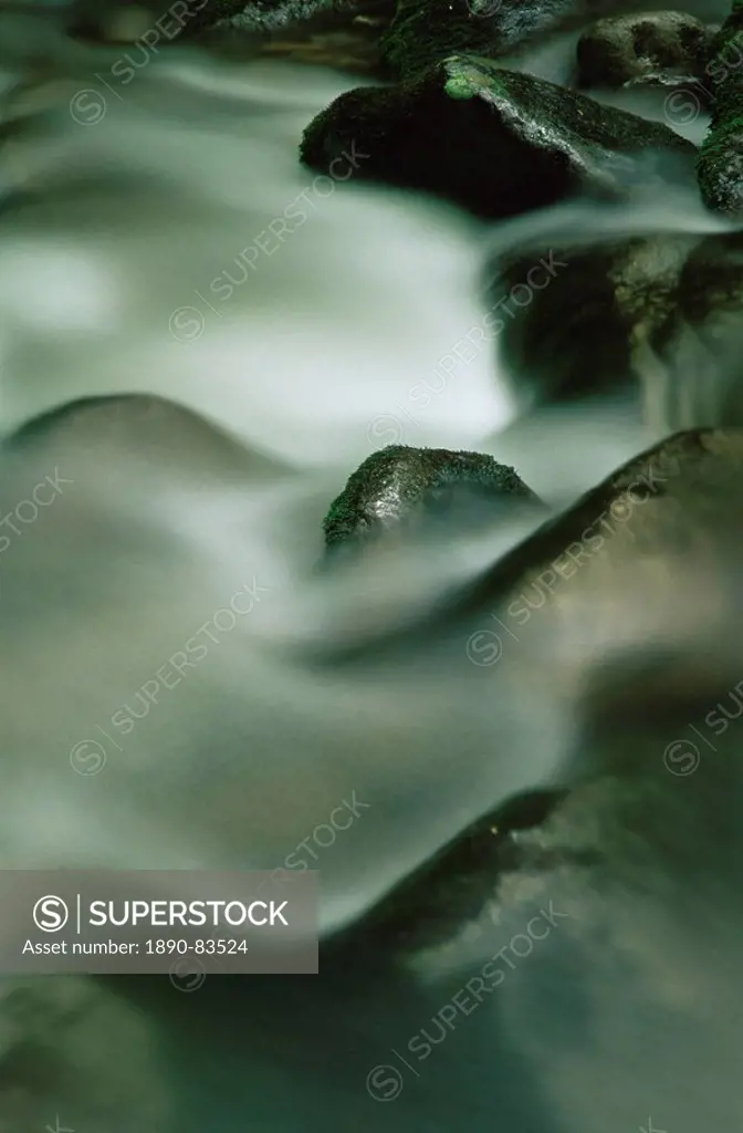 Close_up of water over rocks, Great Smoky Mountains National Park, UNESCO World Heritage Site, Tennessee, United States of America, North America