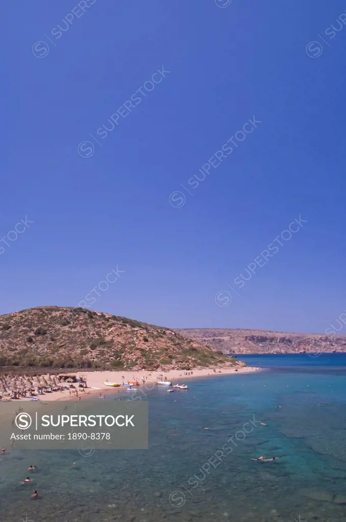 A view of the beach at Vai in Eastern Crete, Greek Islands, Greece, Europe