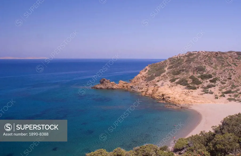 A view of the sea near Vai in Eastern Crete, Greek Islands, Greece, Europe