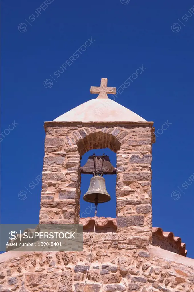 The small stone Byzantine Church of Agios Nikolaos in the grounds of the Minos Palace Hotel near the town of Agios Nikolaos, Crete, Greek Islands, Gre...