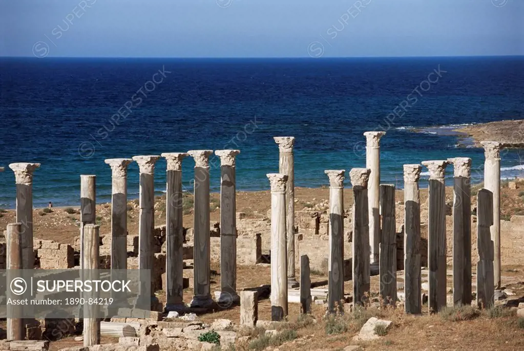 Eastern basilica, Apollonia, Cyrenaica, Libya, North Africa, Africa