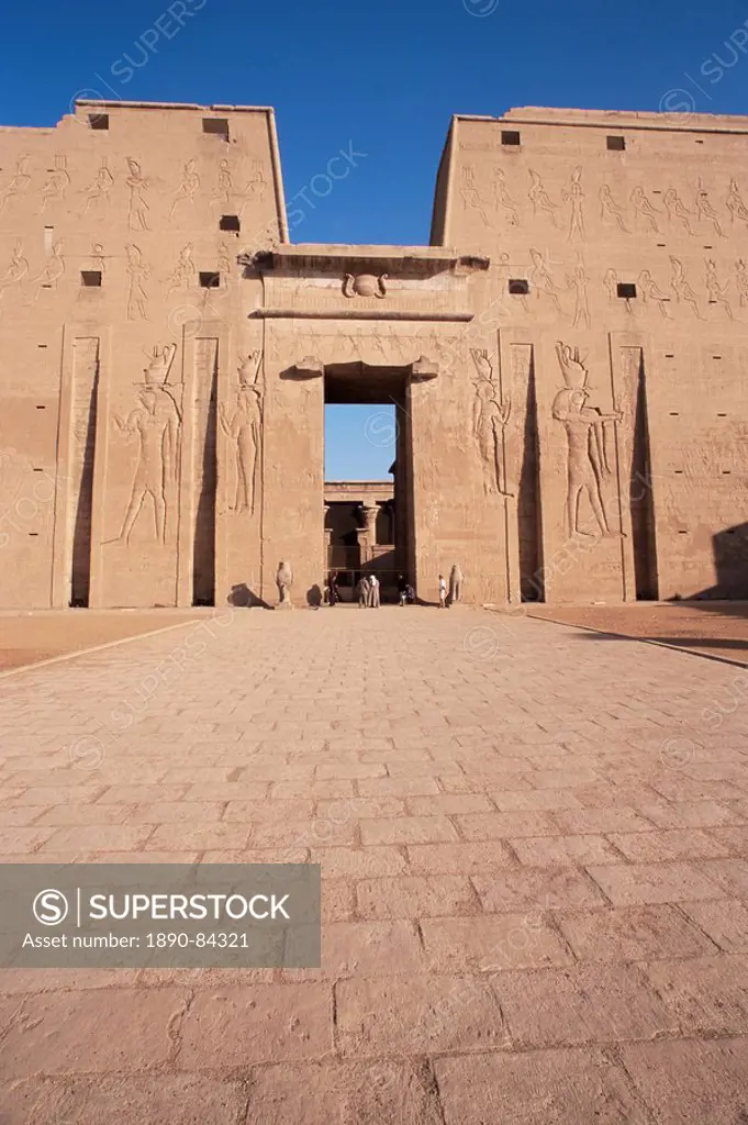 Entrance, Horus Temple, Edfu, Egypt, North Africa, Africa