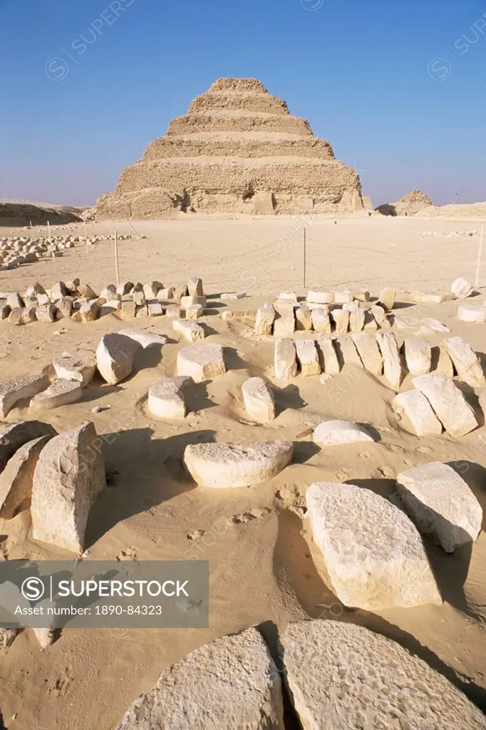 The stepped pyramid, Saqqara Sakkara, UNESCO World Heritage Site, Egypt, North Africa, Africa