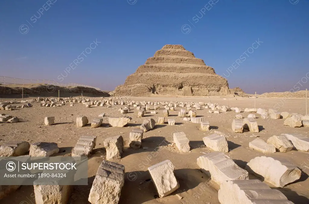 The stepped pyramid, Saqqara Sakkara, UNESCO World Heritage Site, Egypt, North Africa, Africa