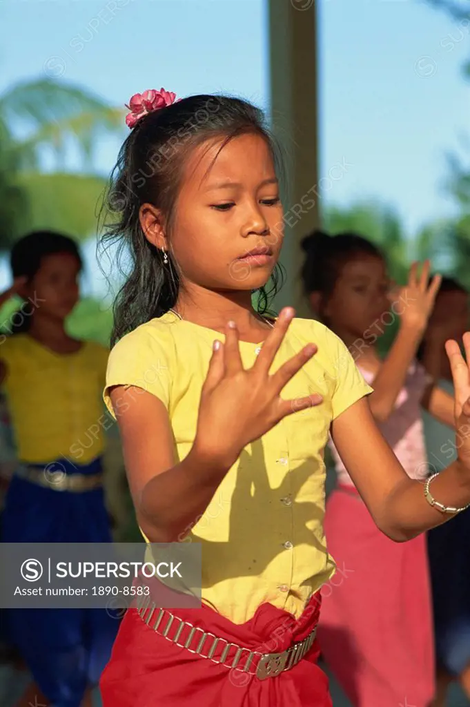 Girl training at Dance School, Phnom Penh, Cambodia, Indochina, Southeast Asia, Asia