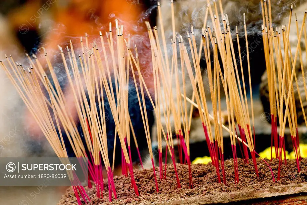 Incense sticks, Chinese moon festival, Georgetown, Penang, Malaysia, Southeast Asia, Asia