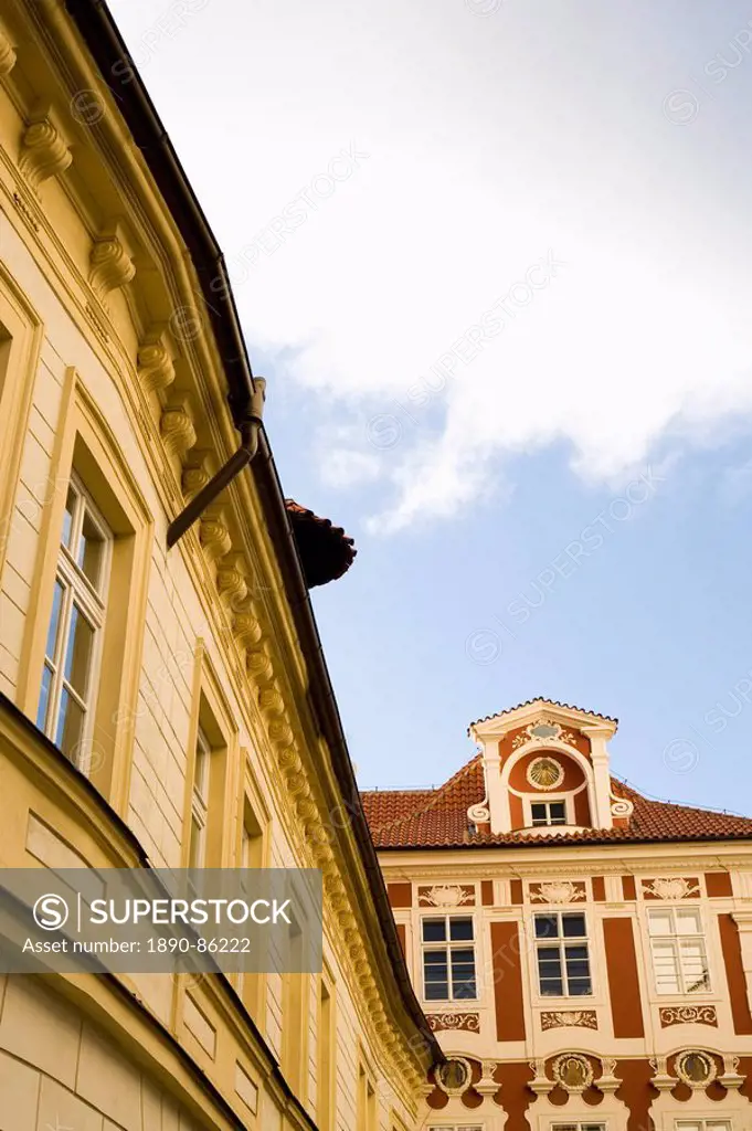 Decorative buildings, Male Namesti, Old Town, Prague, Czech Republic, Europe