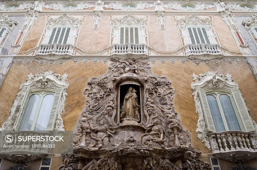 facade, Baroque, Museo Nacional de Ceramica Gonzalez Marti, National Ceramics Museum, tower, Valencia, Costa del Azahar, Spain, Europe
