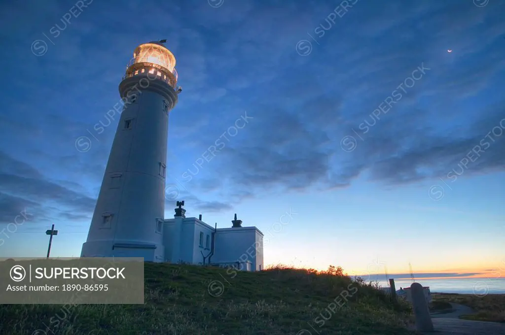 Flamborough Lighthouse, Flamborough, East Yorkshire, Yorkshire, England, United Kingdom, Europe