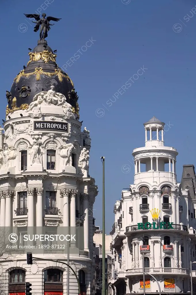 Metropolis building, Calle de Alcala, Madrid, Spain, Europe
