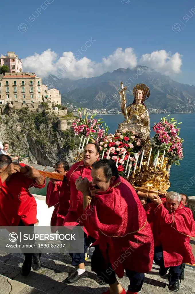 St. Maria Maddalena procession, Atrani, Amalfi coast, Campania, Italy, Europe