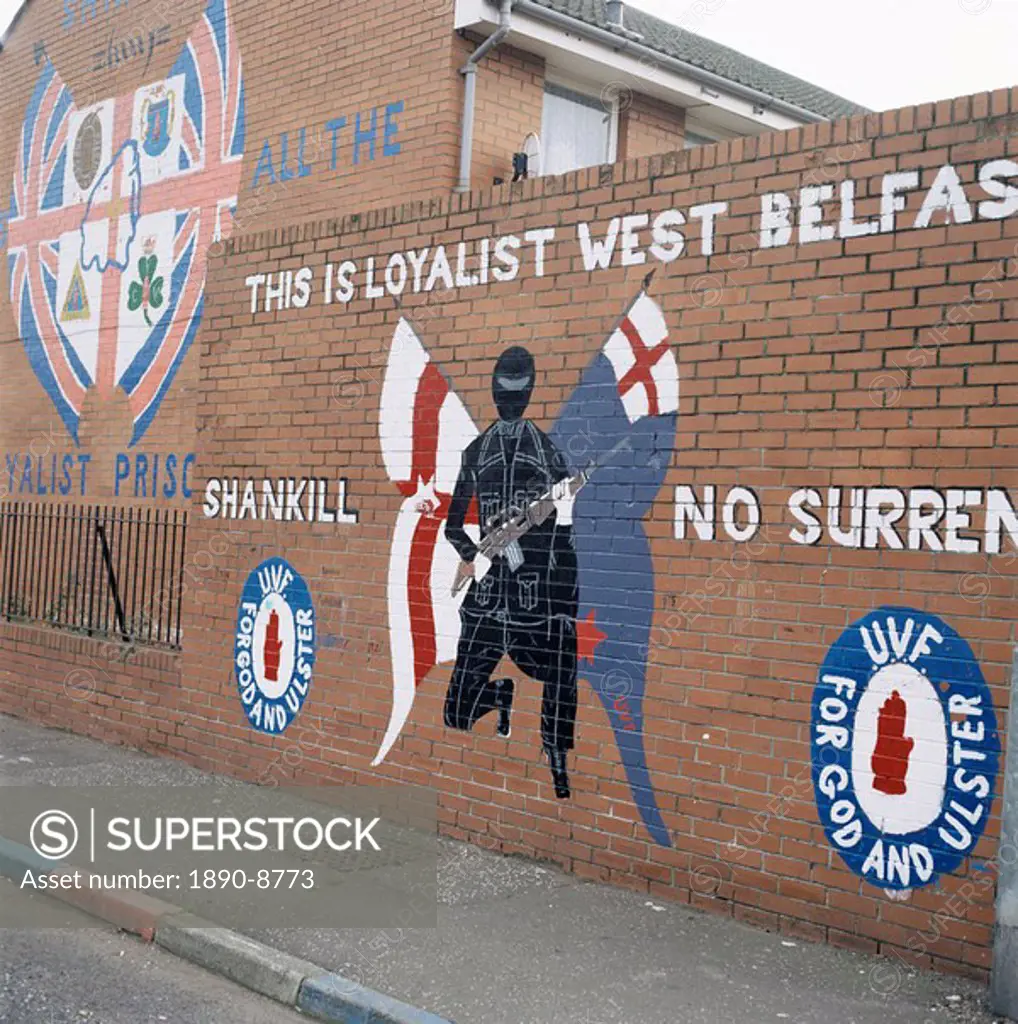 Loyalist mural, Shankill Road, Belfast, Northern Ireland, United Kingdom, Europe