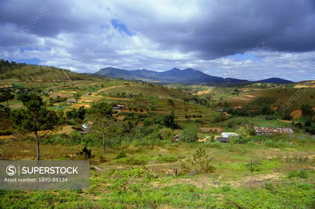 Typical landscape near Dalat, Central Highlands, Vietnam, Indochina, Southeast Asia, Asia