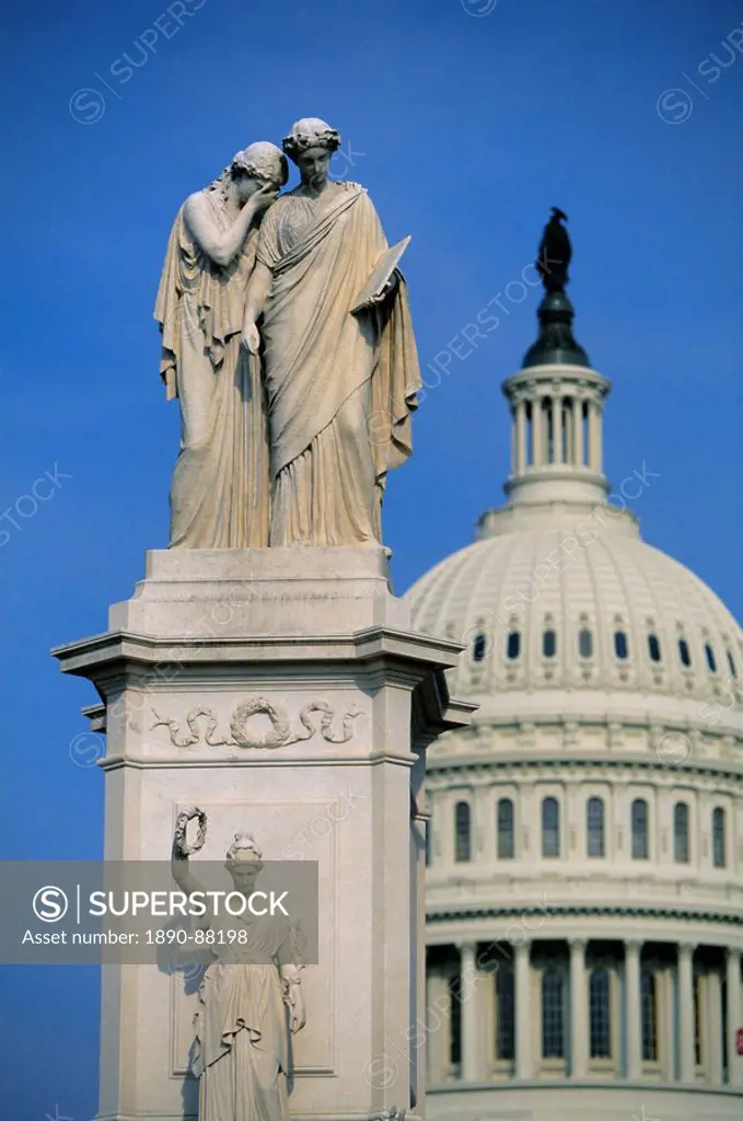 Statue on Capitol Hill, Washington D.C., United States of America U.S.A., North America