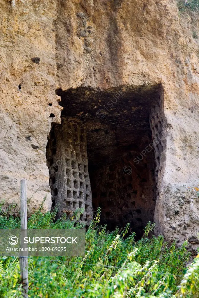 Colombario tomb, Etruscan necropolis of Le Scalette, Tuscania, Viterbo, Latium, Lazio, Italy, Europe