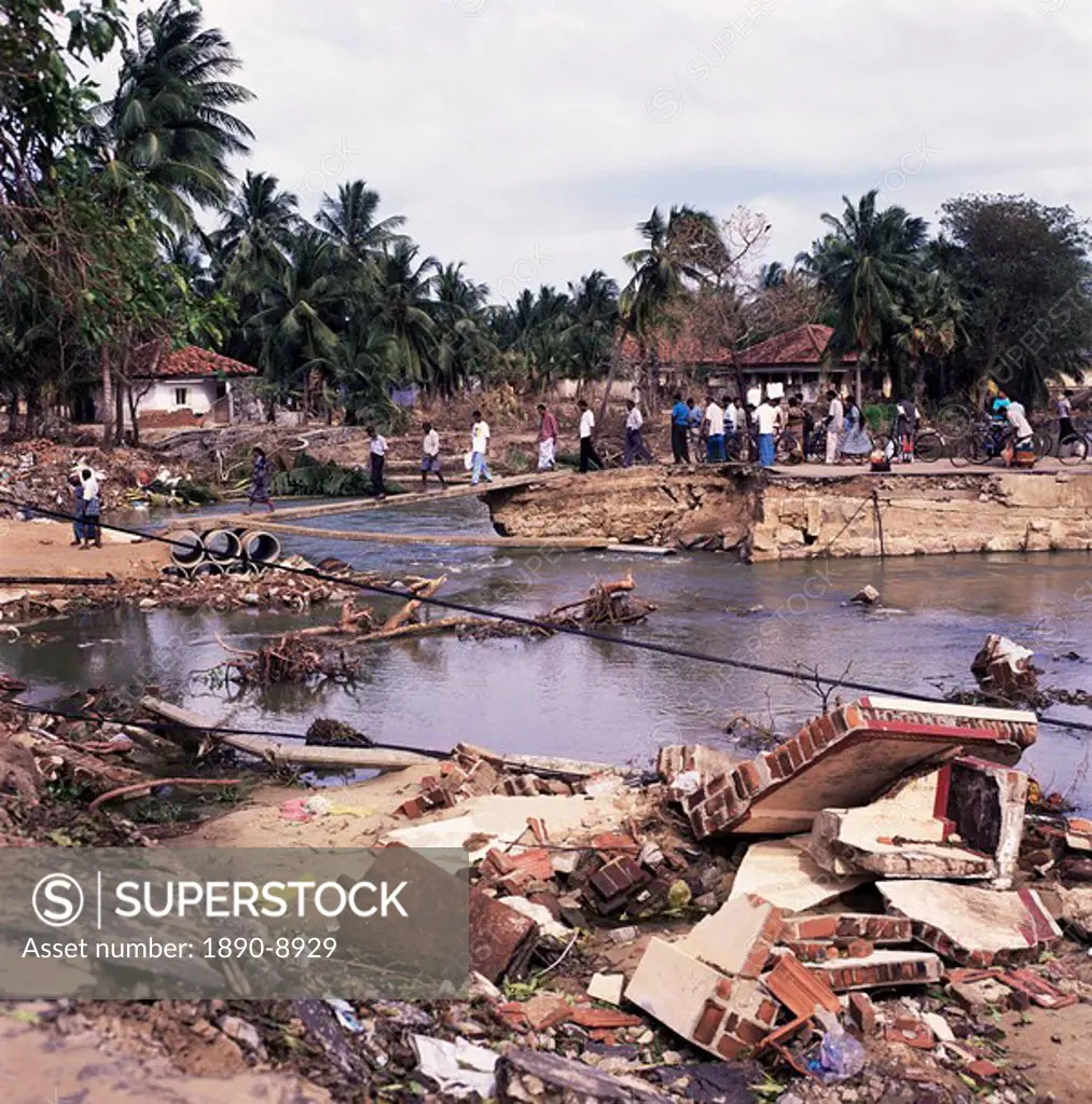 Damage caused by the December 2005 tsunami, Batticaloa, Sri Lanka, Asia