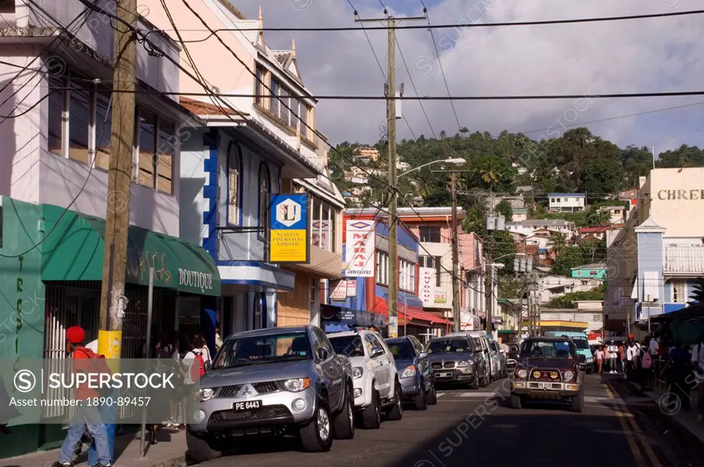 A street in Castries, St. Lucia, The Windward Islands, West Indies, Caribbean, Central America