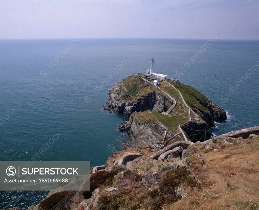 South Stack lighthouse on the western tip of Holy Island, Anglesey, North Wales, Wales, United Kingdom, Europe