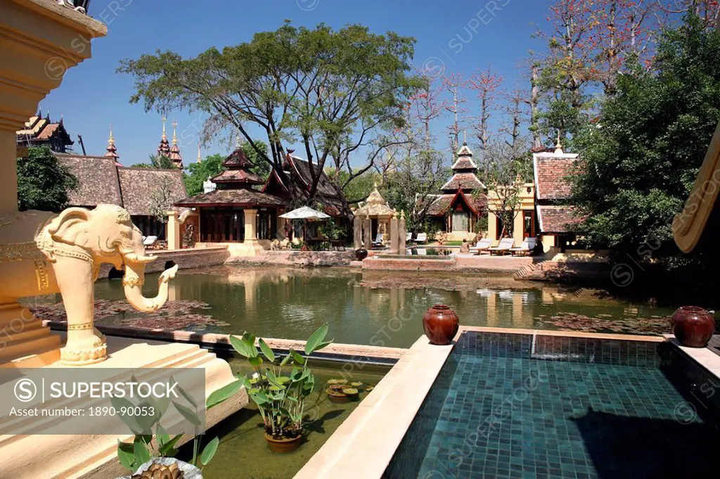 Pool of the Royal Villa at the Mandarin Oriental Dhara Dhevi Hotel in Chiang Mai, Thailand, Southeast Asia, Asia