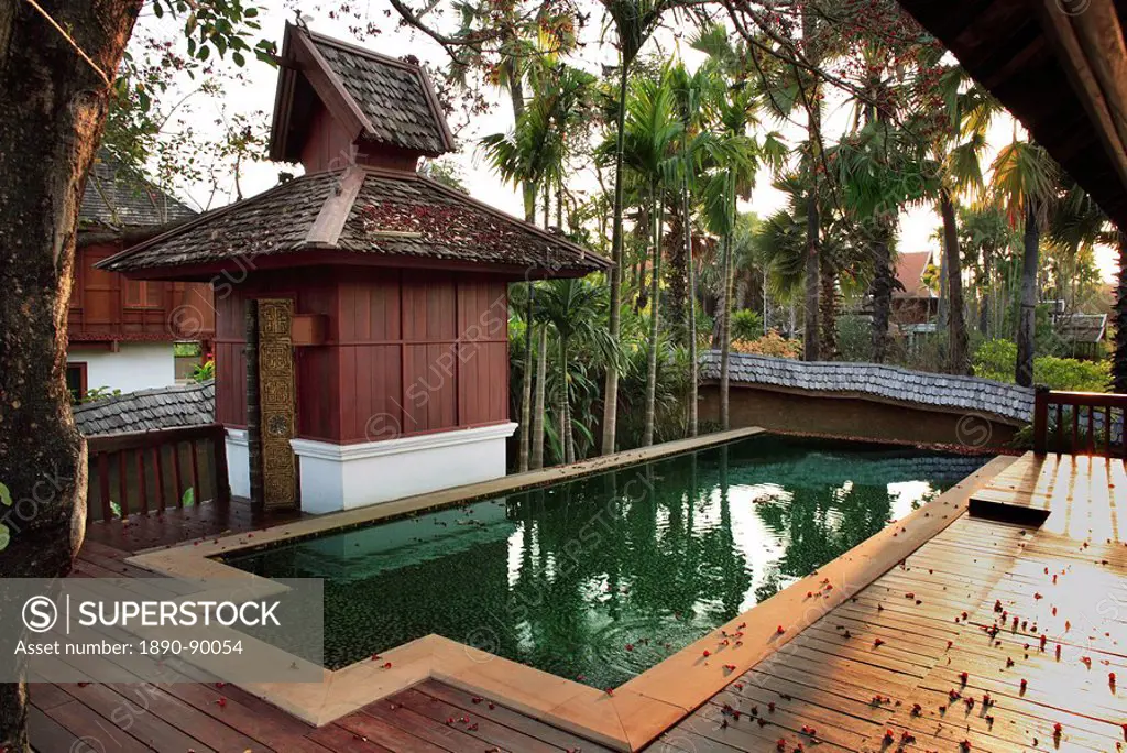Pool of Villa at the Mandarin Oriental Dhara Dhevi Hotel in Chiang Mai, Thailand, Southeast Asia, Asia