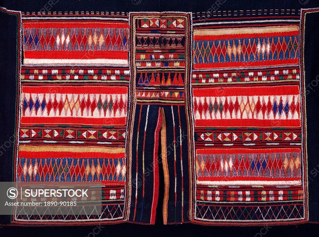 Textile of Akha Mountain Tribe, Northern Thailand, Southeast Asia, Asia
