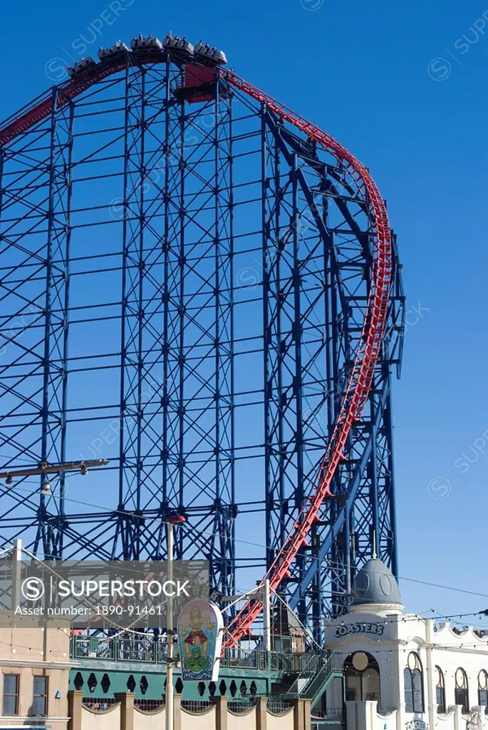 The Big One, the 235ft roller coaster, the largest in Europe, at Pleasure Beach, Blackpool, Lancashire, England, United Kingdom, Europe