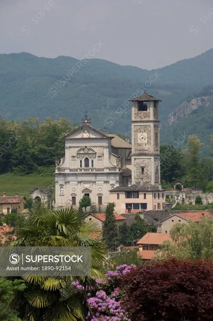 The church at Miasino, above Lake Orta, Piedmont, Italy, Europe