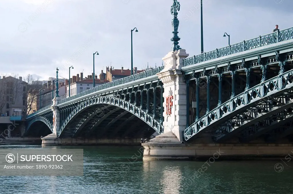 Pont de l´Universite, River Rhone, Lyon, Rhone Valley, France, Europe
