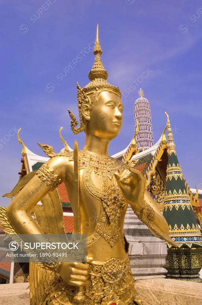 Temple of the Emerald Buddha Wat Phra Kaew, Grand Palace, Bangkok, Thailand, Southeast Asia, Asia