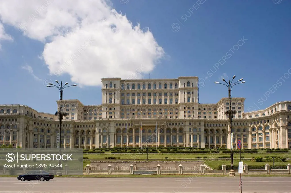 The Palace of Parliament, former president Ceaucescu´s House of the People, Bucharest, Romania, Europe