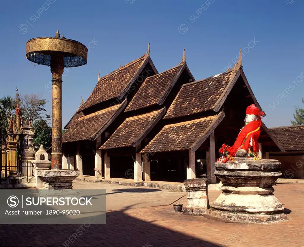 Wat Phra That Lampang Luang, the oldest surviving wooden building in Thailand, Lampang, Northern Thailand, Southeast Asia, Asia