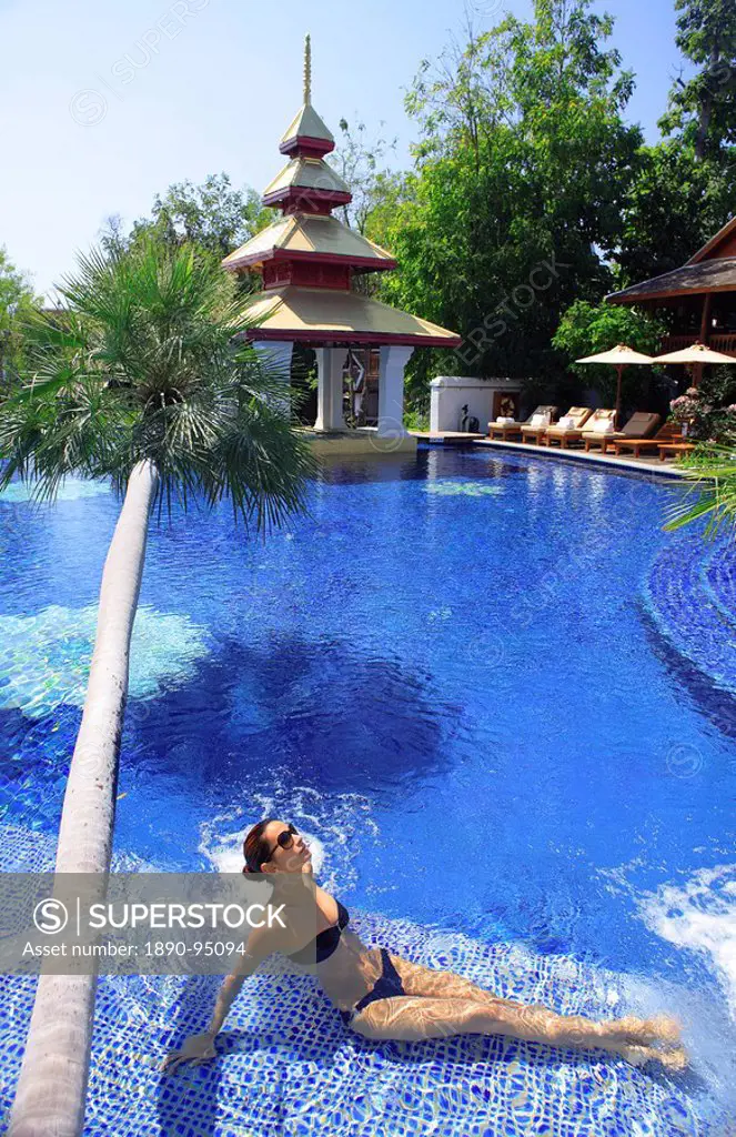 Pool at the Mandarin Oriental Dhara Dhevi Hotel in Chiang Mai, Thailand, Southeast Asia, Asia ,