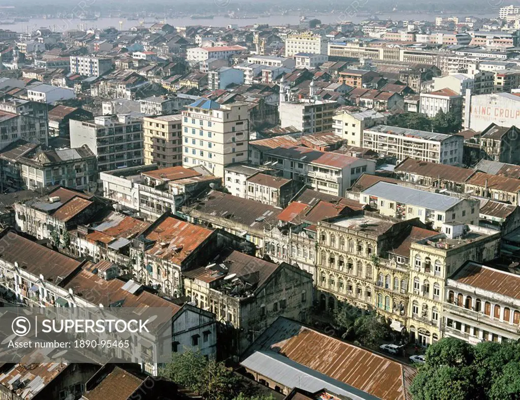 View of Yangon Rangoon, Myanmar Burma, Asia