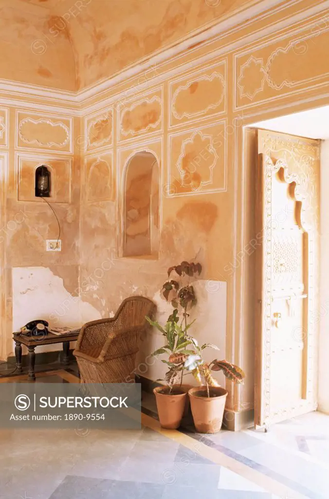Chanwar Palki Walon_Ki Haveli mansion, 400 years old, restored to its original state, Anokhi Museum, Amber, near Jaipur, Rajasthan state, India, Asia