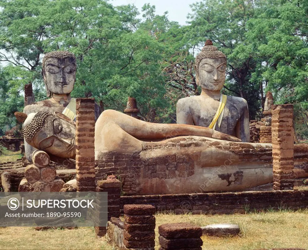 Ruins of the old city of Kampaeng Phet, Thailand, Southeast Asia, Asia