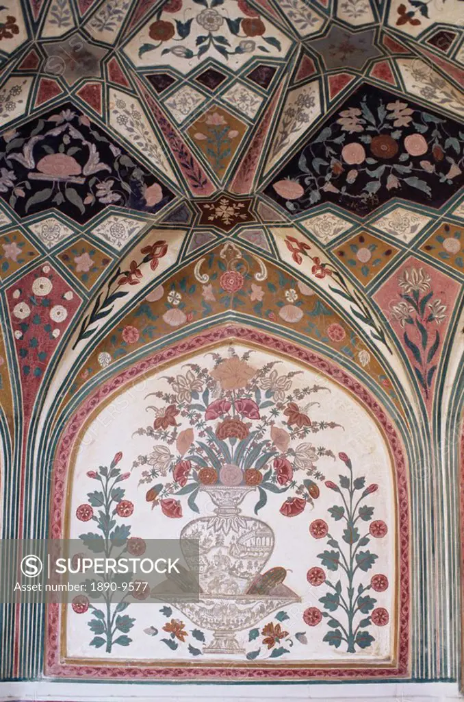 Interior detail, Amber Fort, one of the great Rajput forts, Amber, near Jaipur, Rajasthan state, India, Asia