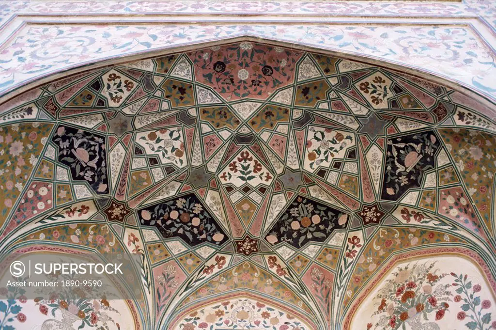 Interior detail, Amber Fort, one of the great Rajput forts, Amber, near Jaipur, Rajasthan state, India, Asia