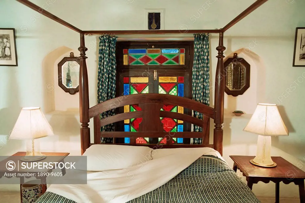 Bedroom suite, Neemrana Fort Palace Hotel, Neemrana, Rajasthan state, India, Asia