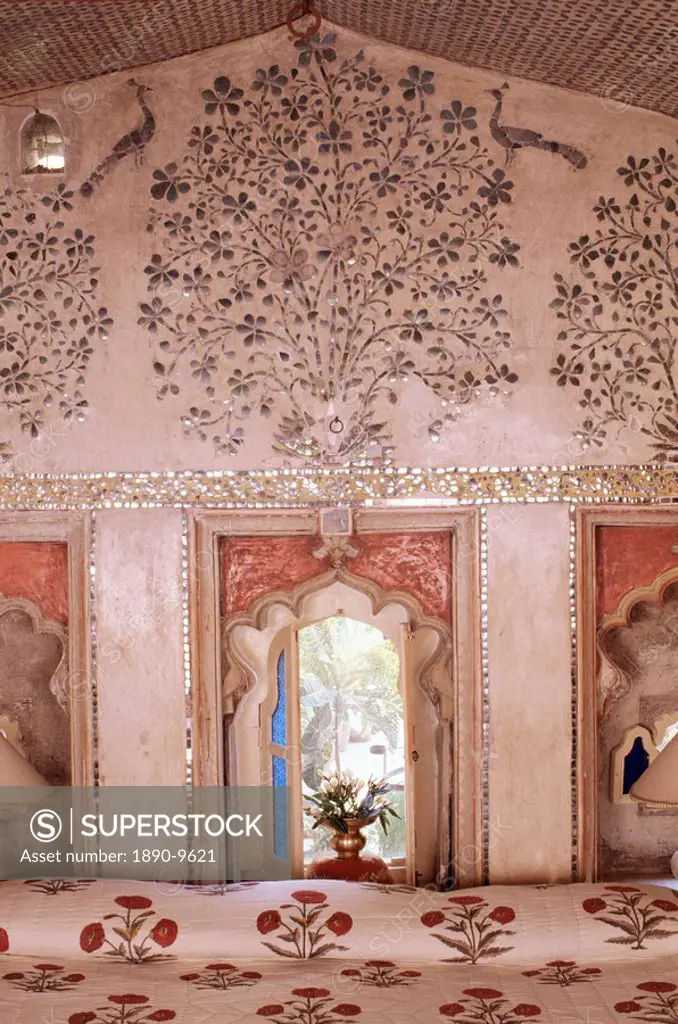 Bedroom suite, Deo Garh Palace Hotel, Deo Garh Deogarh, Rajasthan state, India, Asia